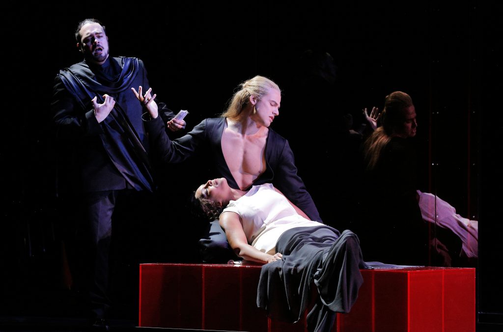 Gerard Schneider (tenor), Douglas Williams (baritone, and Talise Trevigne (soprano), Iris, Photo: Cory Weaver