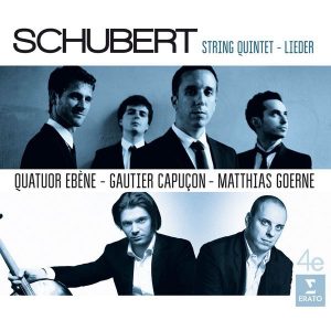 Quatuor Ebène; Gautier Capuçon, cello; Matthias Goerne, baritone; Laurène Durantel, double-bass Erato 2016. 08256 464876 1 5. 72 min 6 s.
