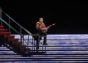 Eric Owens as Jaufré Rudel in Kaija Saariaho's L'Amour de Loin. Photo by Ken Howard/Metropolitan Opera