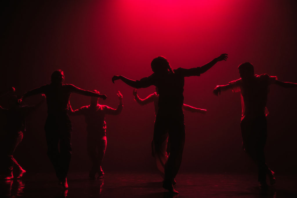 A moment of the meditative choreography The Fix, by Hofesh Shechter. Photo @ Todd MacDonald.
