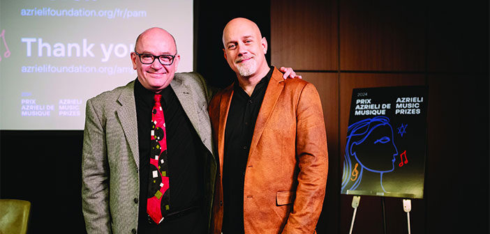 Juan Trigos (left) and Jordan Nobles (right), Azrieli Prize laureates (Photo by Tam Photography for Danylo Bobyk)