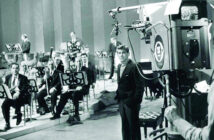 Leonard Bernstein rehearsing for a television broadcast circa 1958