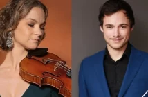 Hilary Hahn (gauche) and Nicolas Ellis (droite)