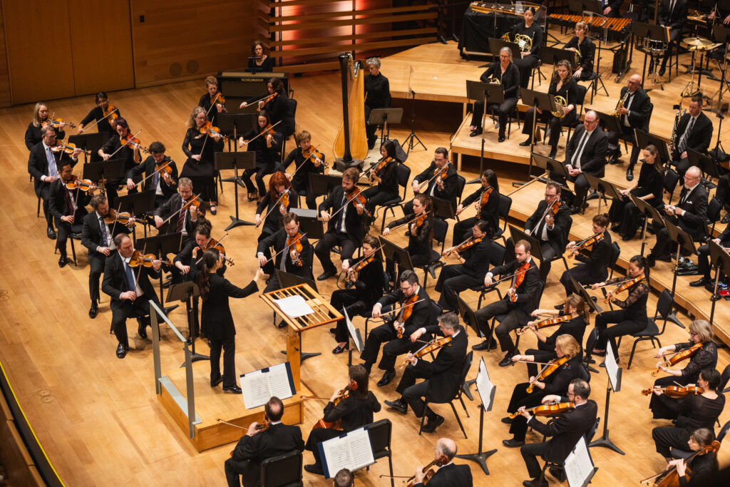 Overhead view of the Montreal Symphony Orchestra 