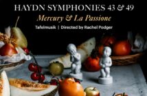 The CD cover of Tafelmusik's Haydn Symphonies 43 & 49: Mercury & La Passione. The cover features a table full of fruit.