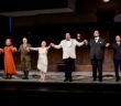 The cast of The Makropulos Case holding hands on stage at Janáček Brno Festival. Photo: Marek Olbrzymek