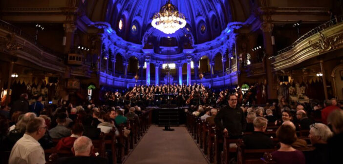 Crowd of people at a choir concert