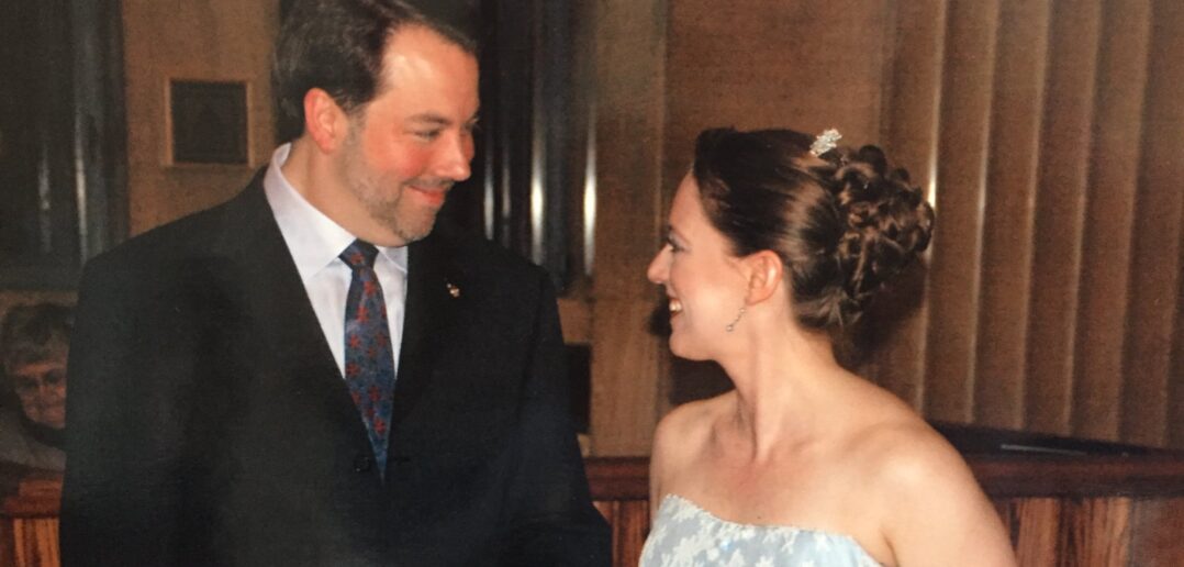 Julian Armour and Guylaine Lemaire at their wedding (2005).