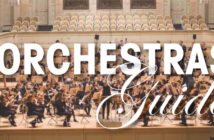 "Orchestras guide" text overtop of image of an orchestra