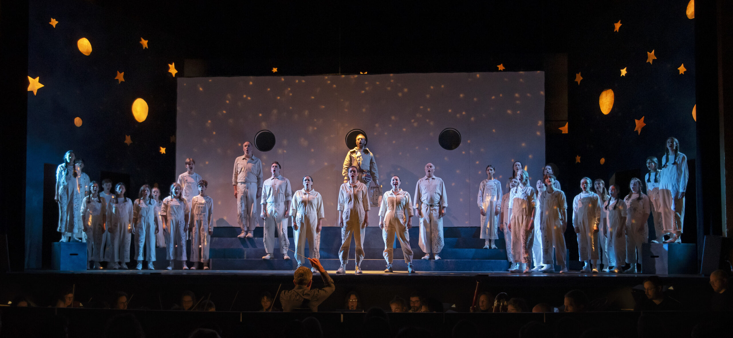 Cast of Pacific Opera Victoria's The Little Prince on stage