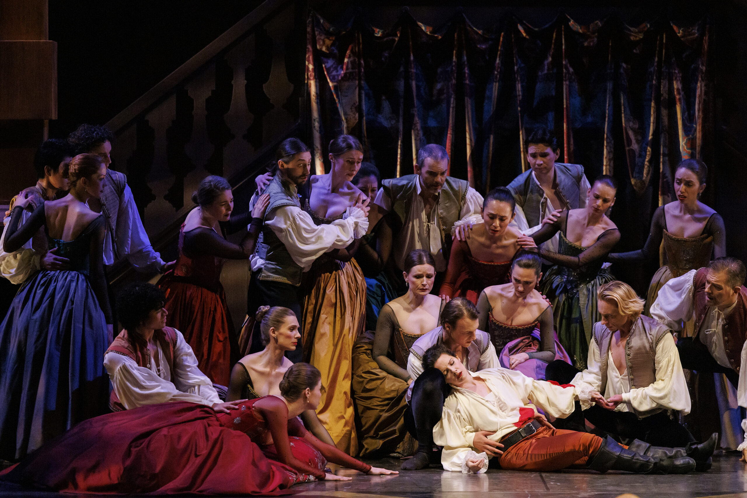 Mireille Asselin (Jonathan) with the company in Opera Atelier's production of Charpentier's David and Jonathan