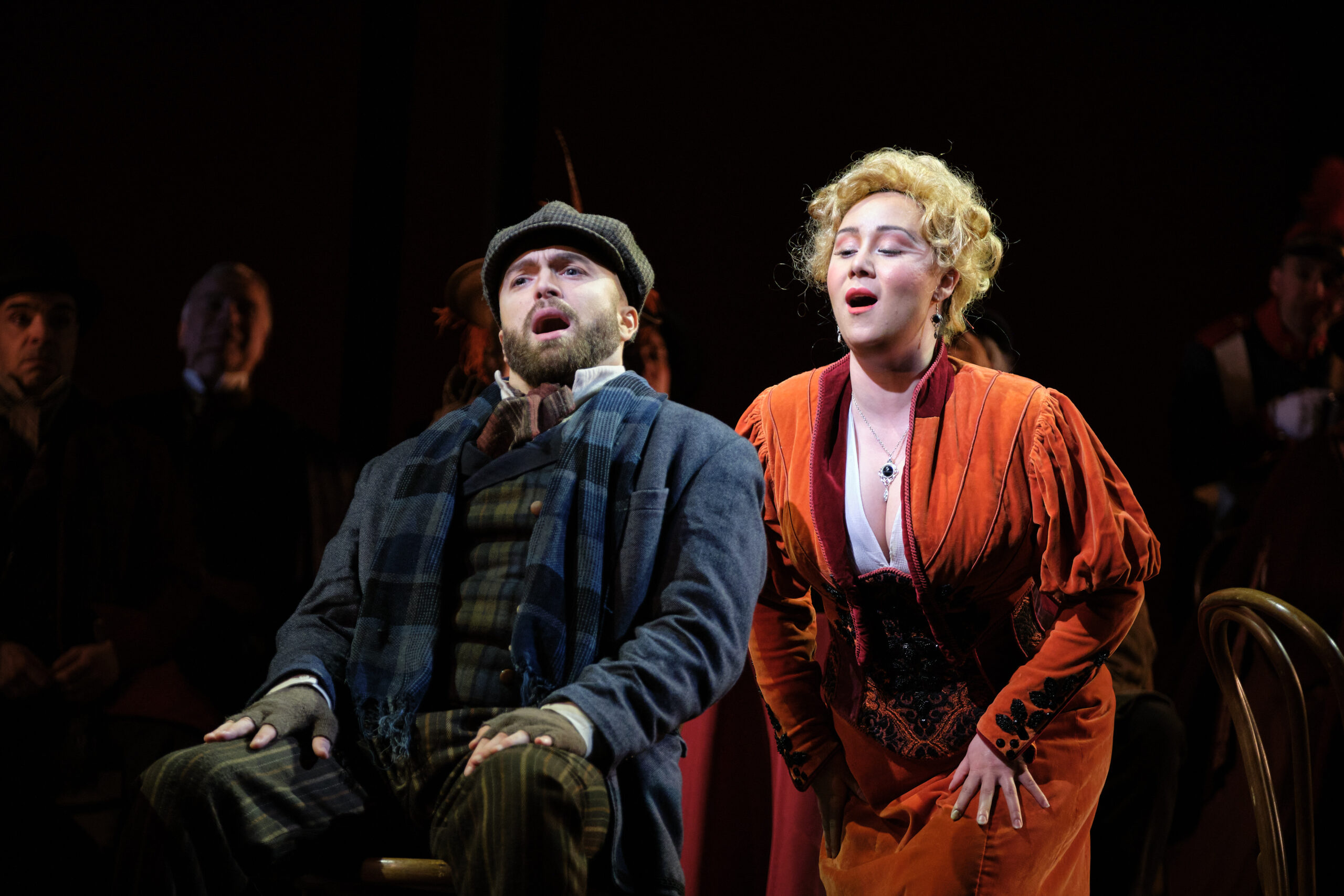 John Brancy (Marcello) and Andrea Núñez (Musetta) in Opéra de Montréal La Boheme. 