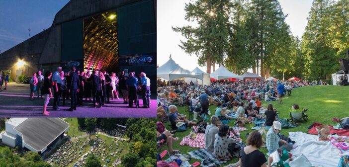 Gambrel Barn at Elora Festival, Prisma Festival Aerial view, Festival de Lanaudière