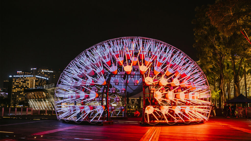 Photo of the dandelion-like artwork