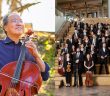 Yo-Yo Ma (left) and the NAC Orchestra (right).