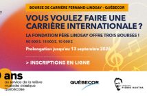 La Fondation Père Lindsay prolonge jusqu’au 13 septembre 2026 la période d’inscription à la Bourse de carrière Fernand-Lindsay – Québecor.
